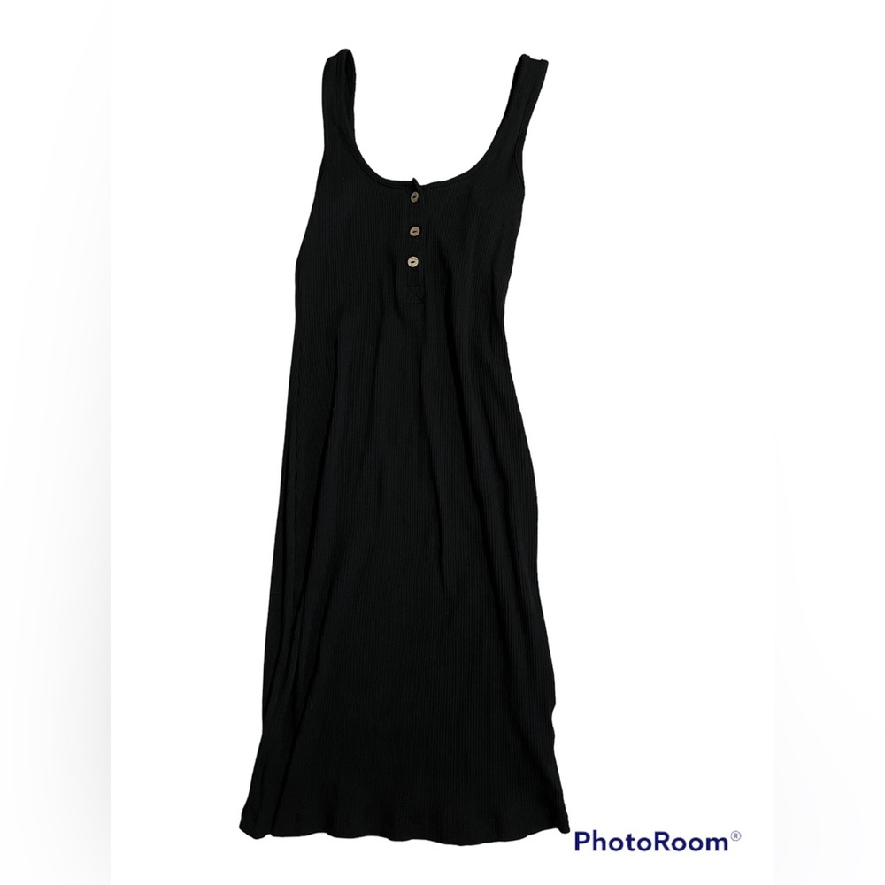 Ambiance buttoned ribbed midi dress